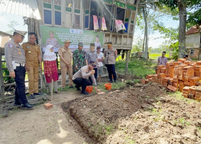 Dukung Visi Indonesia Emas, Polres Ogan Ilir dan BAZNAS Bangun Rumah Layak Huni bagi Lansia di Pemulutan