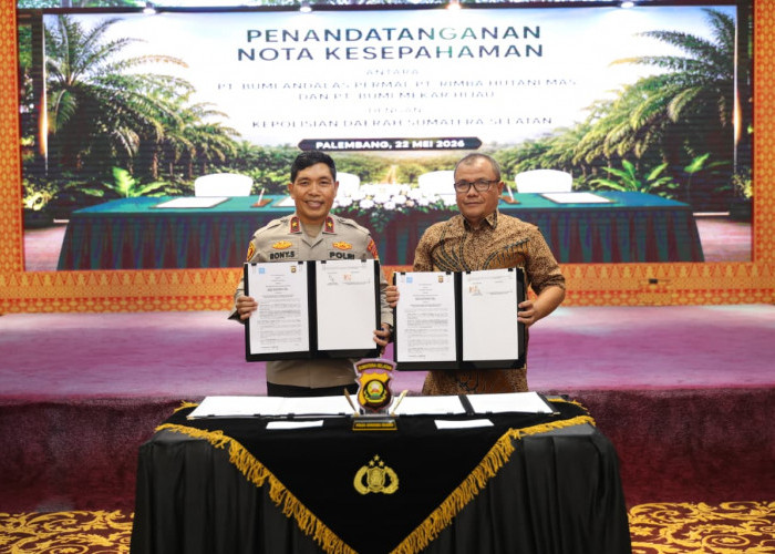 Wakapolda Sumsel  Brigjen Pol. Rony Samtana Pimpin Penandatanganan MoU Mitigasi Karhutla