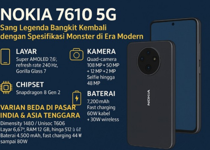 Nokia 7610 5G: Sang Legenda Bangkit Kembali dengan Spesifikasi Monster di Era Modern