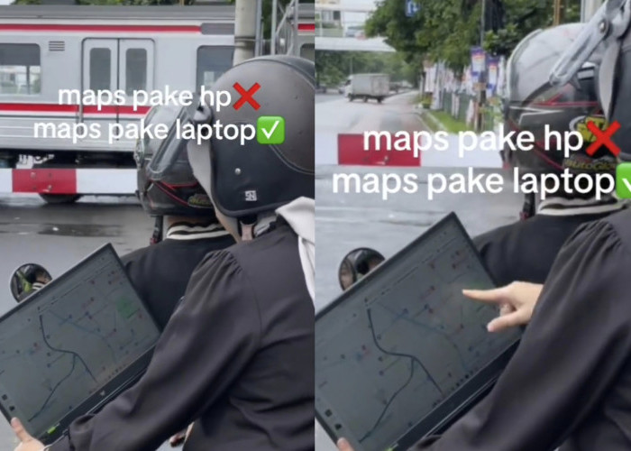 Kelakuan Cewek +62, Gunakan Maps Bukannya Pakai Hp Malah Pakai Laptop, Netizen: Kalo Sampe Nyasar Kebangetan
