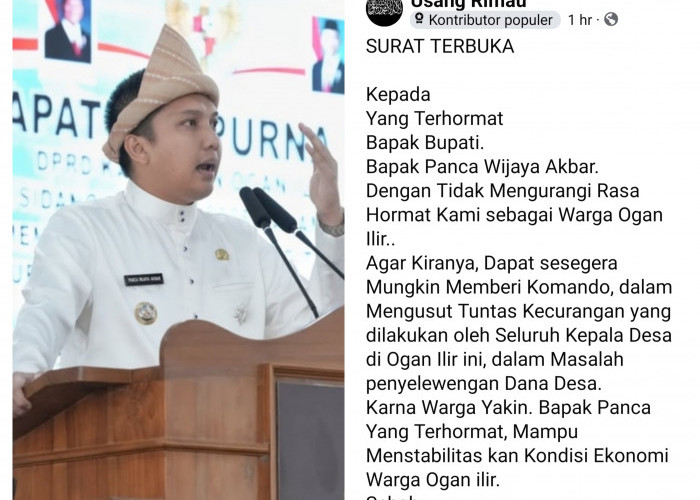 Dana Desa Hanya Jadi Ajang Memperkaya Diri Kades di Ogan Ilir, Warga Sampaikan Surat Terbuka ke Bupati