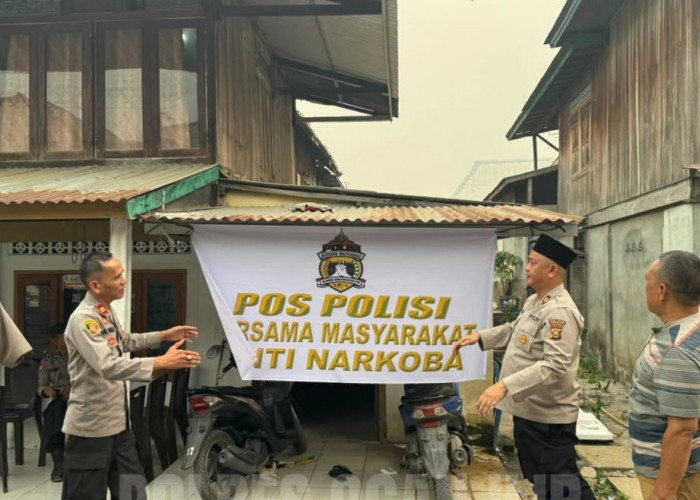 Cegah Peredaran Narkotika, Polres Ogan Ilir Dirikan Pos Polisi Bersama Masyarakat Anti Narkoba di Sekonjing