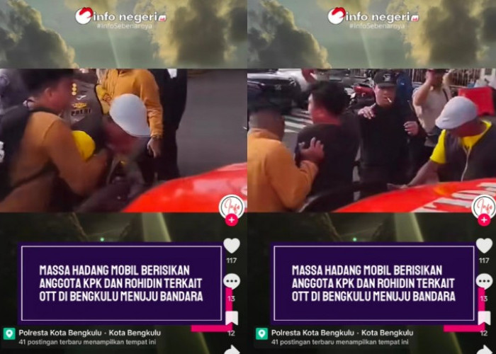 Massa Hadang Mobil Polisi Angkut Cagub Bengkulu Rohidin Saat Akan Diterbangkan ke KPK