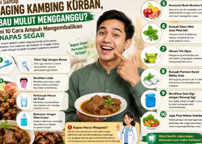 Usai Santap Daging Kambing Kurban, Bau Mulut Mengganggu? Ini 10 Cara Ampuh Mengembalikan Napas Segar