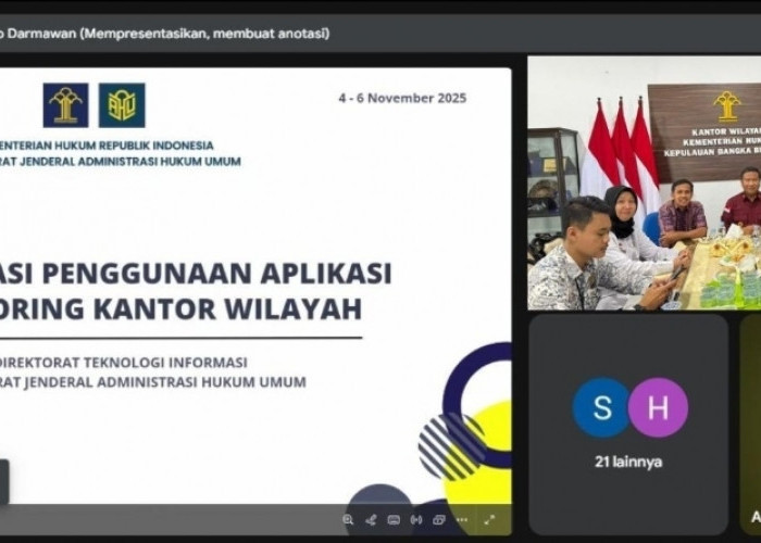 Dukung Layanan Publik Berbasis Data, Kemenkum Babel Ikuti Sosialisasi Aplikasi Monitoring AHU