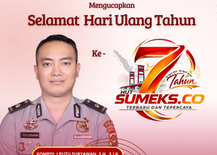 Kasubbid Penmas Humas Polda Sumsel: Selamat Ulang Tahun ke-7 SUMEKS.CO Tahun 2026
