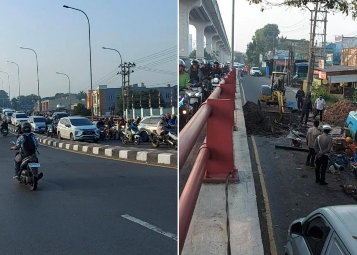  Simpang Bandara SMB II Macet Panjang, Pengendara Numpuk di Atas Flyover, Ini Penyebabnya