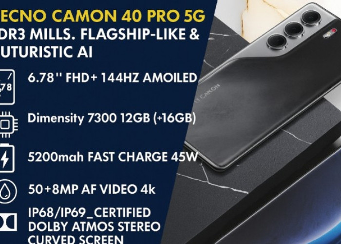 Tecno Camon 40 Pro 5G, Ponsel Rp3 Jutaan Rasa Flagship dengan Fitur AI Futuristik
