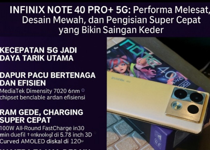 Infinix Note 40 Pro+ 5G: Performa Melesat, Desain Mewah, dan Pengisian Super Cepat