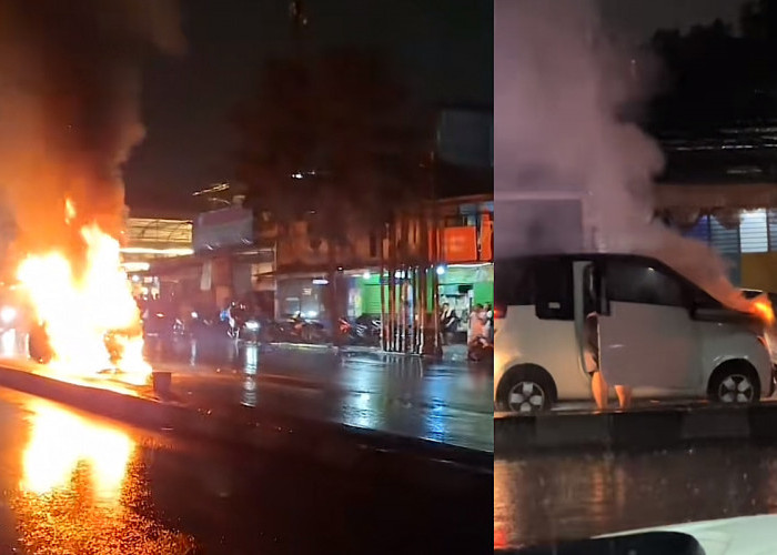 Mobil Listrik Wuling Terbakar Hebat Saat Hujan Lebat di Bandung, Netizen Kasih Beragam Analisis
