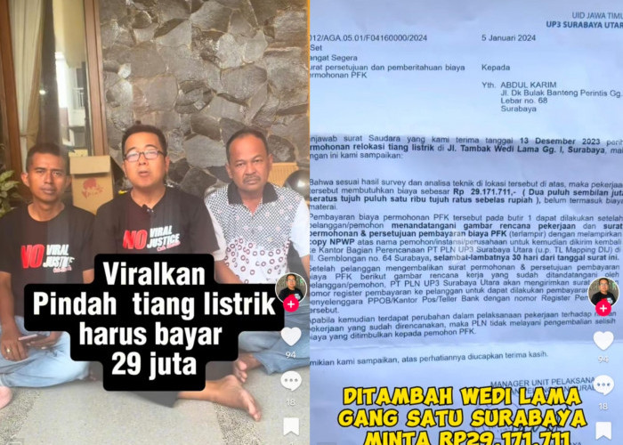 Belum Kelar Kasus di Sidoarjo, Kasus Pindah Tiang PLN Dibebani Biaya Rp29 Juta Juga Terjadi di Surabaya
