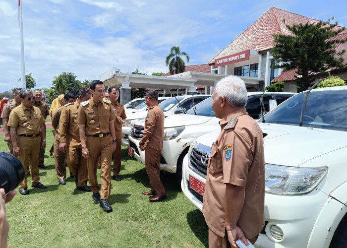 Ratusan Kendaraan Dinas Pemkab OKI Tidak Dihadirkan, Bupati OKI Lakukan Pengecekan