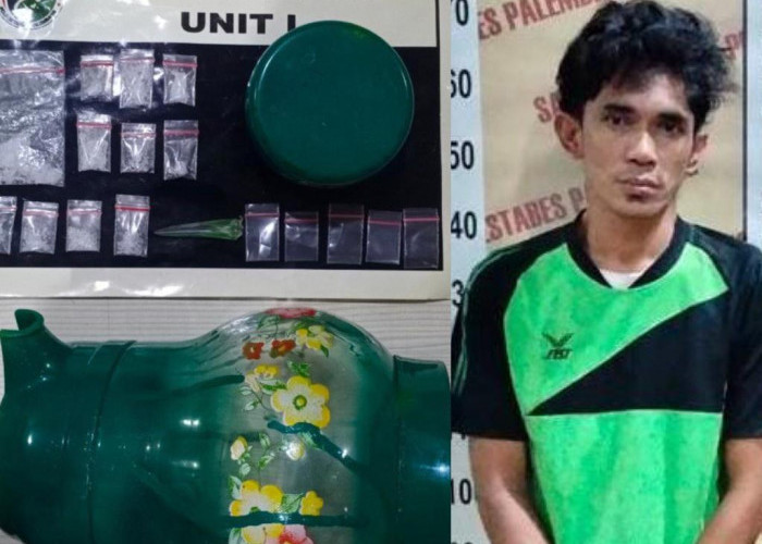 Pengedar Narkoba di Palembang Ditangkap, 11 Paket Sabu Disembunyikan dalam Teko Air Minum 