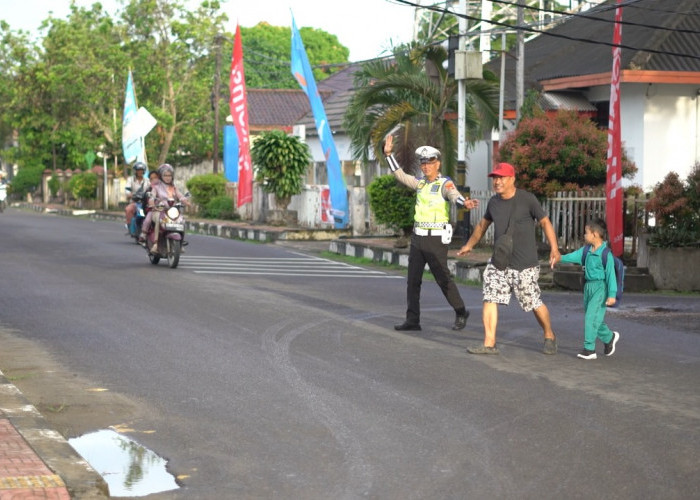 Polres OKI Rutin Atur Lalu Lintas di Titik Rawan Kepadatan Kendaraan