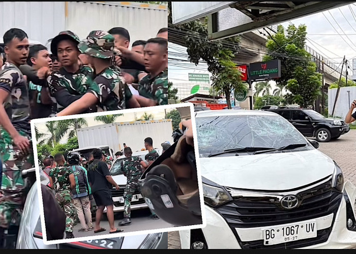 HEBOH Tentara Amankan Terduga Pelaku Maling Mobil Usai Diamuk Massa di Km-5 Palembang 