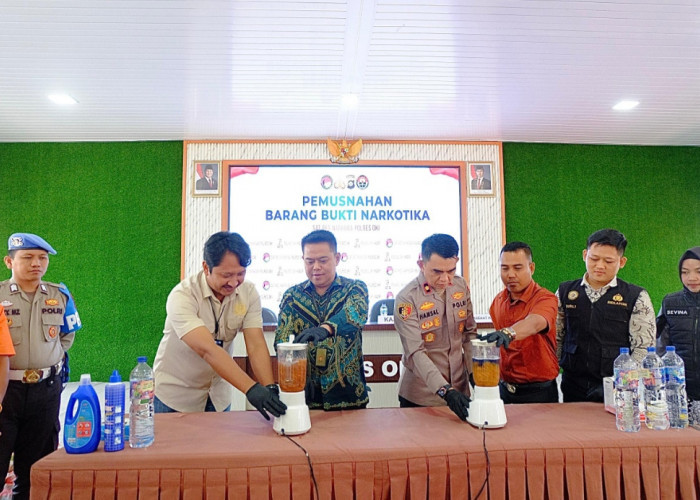 Cegah Narkoba Beredar, Polres OKI Musnahkan 994 Pil Ekstasi Kasus di Tugu Agung