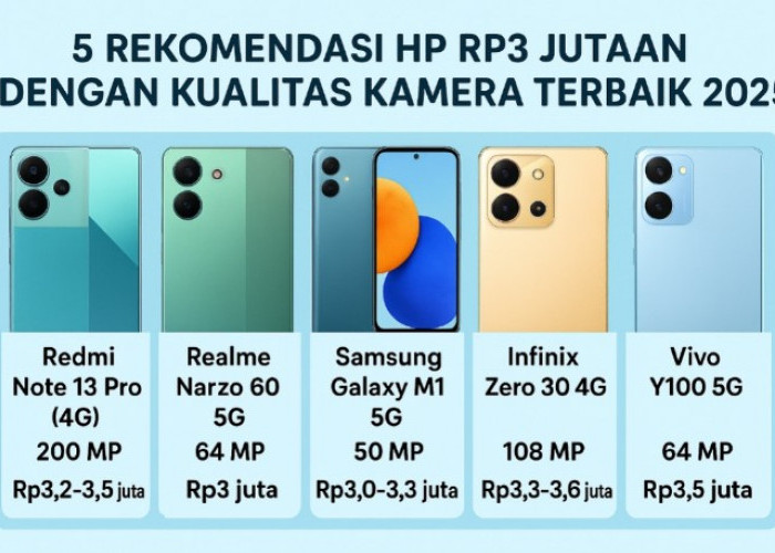5 Rekomendasi HP Rp3 Jutaan dengan Kualitas Kamera Terbaik 2025: Foto Super Jernih Tanpa Harus Beli Flagship