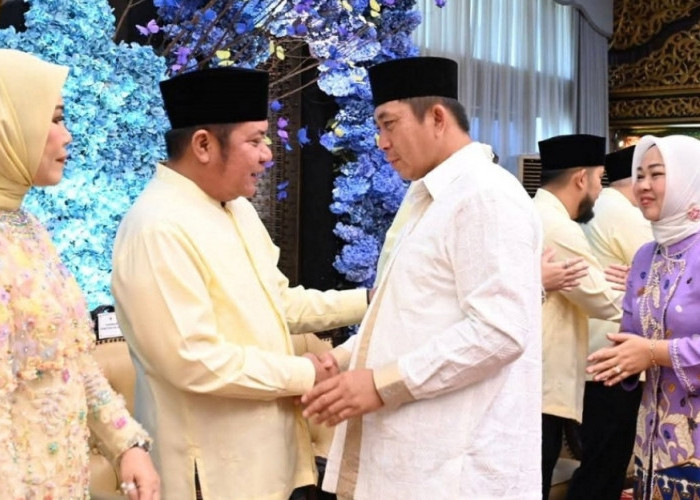 Wako dan Wawako Pagar Alam Hadiri Halal Bihalal Pemprov Sumsel di Griya Agung