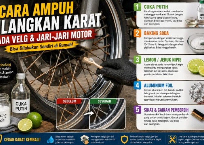 5 Cara Ampuh Hilangkan Karat pada Velg dan Jari-Jari Motor, Bisa Dilakukan Sendiri di Rumah