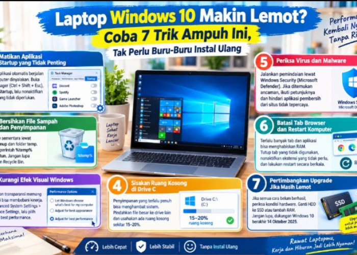 Laptop Windows 10 Makin Lemot? Coba 7 Trik Ampuh Ini, Tak Perlu Buru-Buru Instal Ulang
