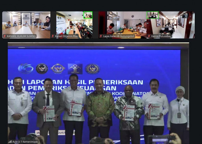 Kakanwil Kemenkum Sumsel Ikuti Penyerahan LHP BPK RI atas Laporan Keuangan Kementerian Hukum Tahun 2025