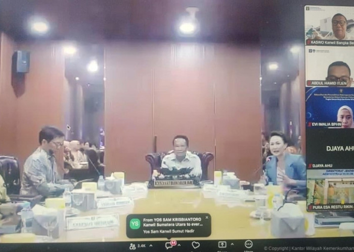 Kanwil Kemenkum Babel Ikuti Town Hall Meeting Bersama Menteri: Aspirasi Pegawai Jadi Sorotan