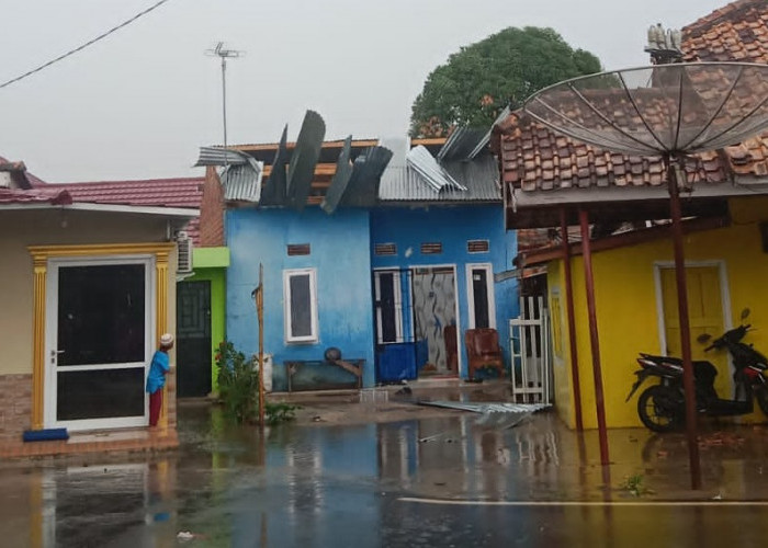 Tersapu Angin Kencang, Atap Rumah Warga di Prabumulih Melayang, Pohon Tumbang 