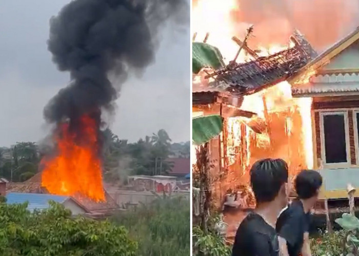 BREAKING NEWS: Api Lalap Sejumlah Rumah di Kawasan Jalan Kadir TKR Gandus Palembang