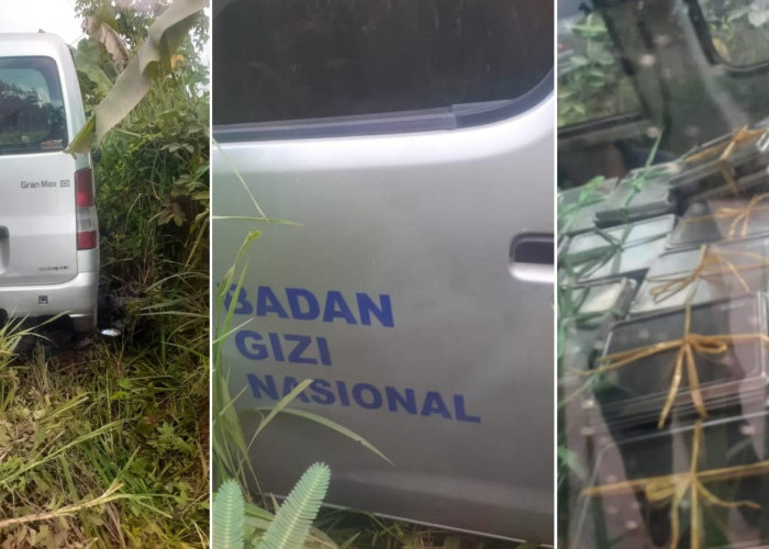 Hilang Kendali, Mobil MBG Tabrak Pengendara Sepeda Motor di Talang Kelapa Banyuasin