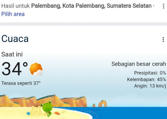Tembus 34 Derajat, Cuaca Panas Ekstrem Landa Palembang Warga Diminta Waspada