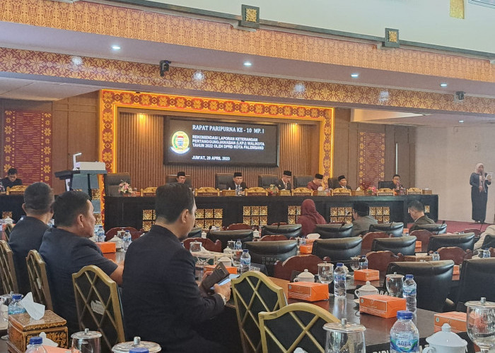 DPRD Kota Palembang Gelar Rapat Paripurna Penyampaian LKPJ Walikota tahun 2022 