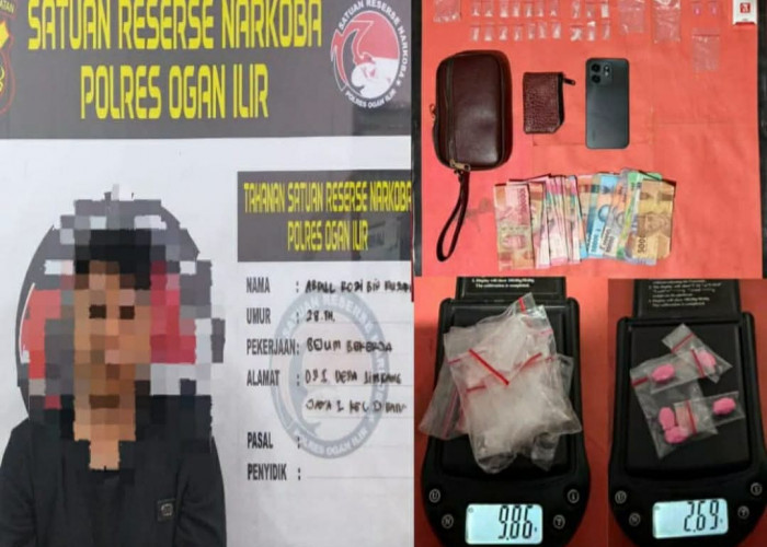 Pengedar Narkotika di Limbang Jaya Diamankan Satres Narkoba Polres Ogan Ilir, Puluhan Paket Sabu & Inex Disita