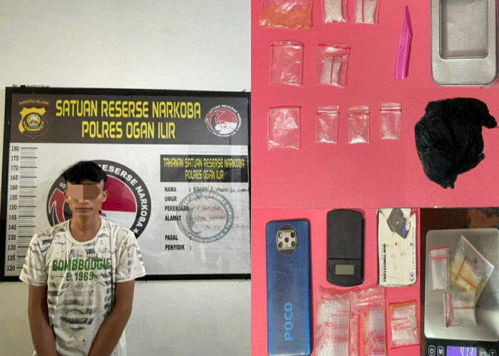 Seorang Pemuda Ditangkap Sat Res Narkoba Polres Ogan Ilir, Nekat Jadi Pengedar Sabu Demi Hidupi Ibu dan Adik