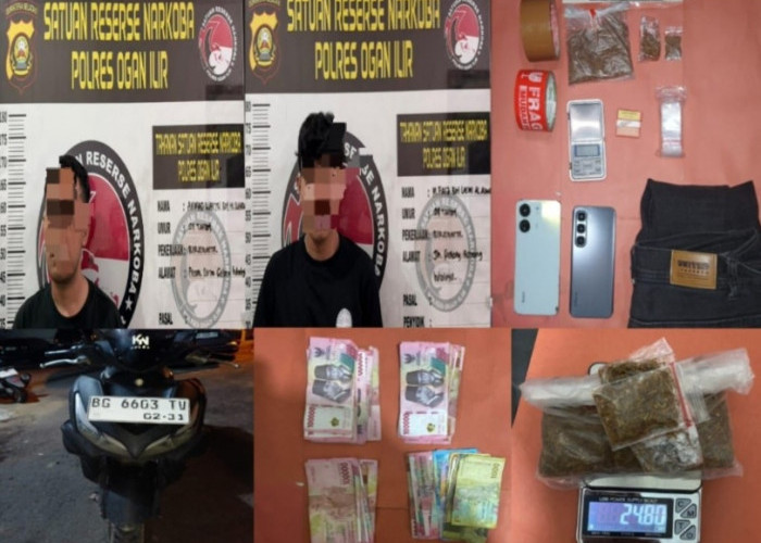 Tertangkap Tangan Sedang Kemas Tembakau Sintesis, 2 Orang Mahasiswa Diamankan Satres Narkoba Polres Ogan Ilir