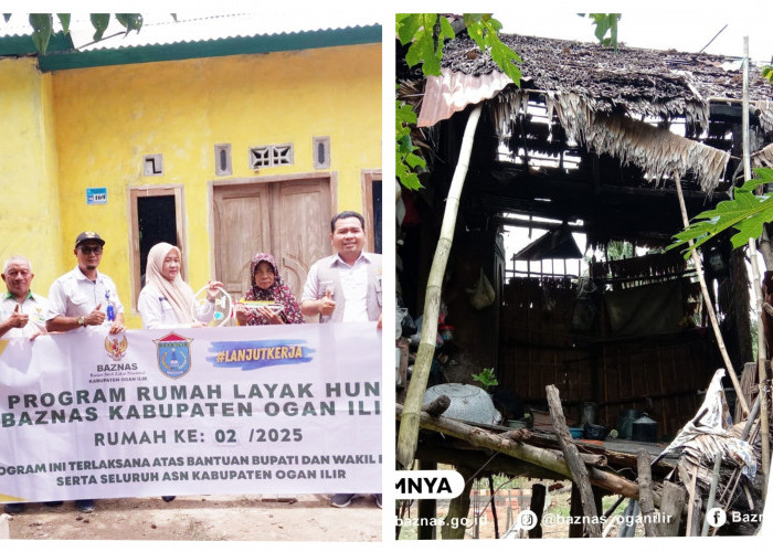 Baznas Ogan Ilir Serahkan Bantuan Rumah Layak Huni di 3 Lokasi Sekaligus, Termasuk Rumah Wak Romzi