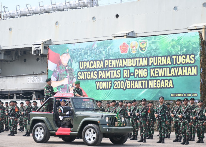 Pelabuhan Boom Baru Palembang Terima 450 Personel Purna Tugas Satgas Pamtas RI-PNG