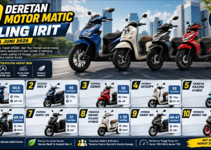 10 Deretan Motor Matic Paling Irit Hingga Juni 2026, Nomor 1 Masih Jadi Raja Jalanan