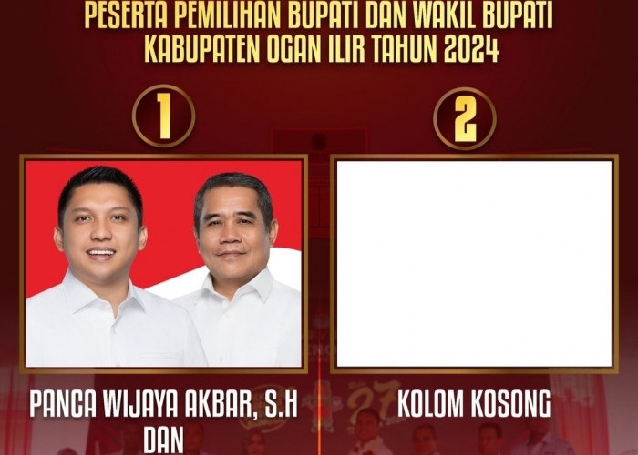 Panca-Ardani Jadi Calon Tunggal, Begini Penampakan Kertas Suara Lawan Kotak Kosong pada Pilkada Ogan Ilir