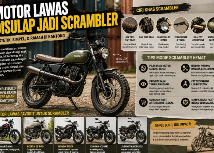 Tren Sulap Motor Lawas Jadi Scrambler Estetik, Modifikasi Simpel Kini Digandrungi Anak Muda