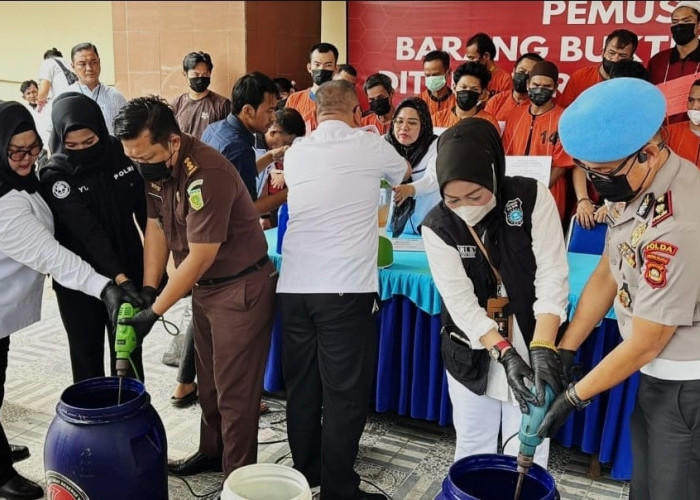 Polda Sumsel Musnahkan Narkoba Senilai Rp7,9 Miliar, Selamatkan Hampir 84 Ribu Jiwa dari Ancaman Narkotika