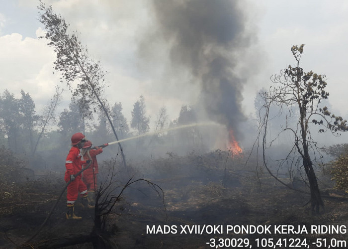 Pemadaman Karhutla Gambut di Desa Simpang Tiga Tulung Selapan OKI Masih Dilanjutkan