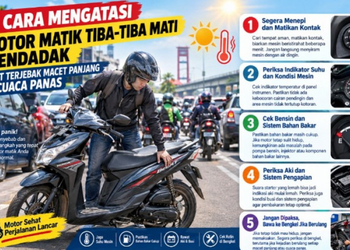 5 Cara Mengatasi Motor Matik Tiba-Tiba Mati Mendadak Saat Terjebak Macet Panjang di Cuaca Panas