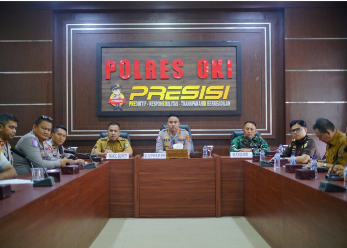 Kapolres OKI Pimpin Vidcon Rakor Pengawasan Distribusi BBM di Sumsel