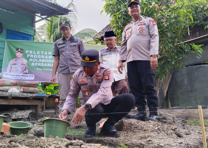 Kapolsek Indralaya Hadiri Peletakan Batu Pertama Rumah Layak Huni Kolaborasi Polres Ogan Ilir dan Baznas