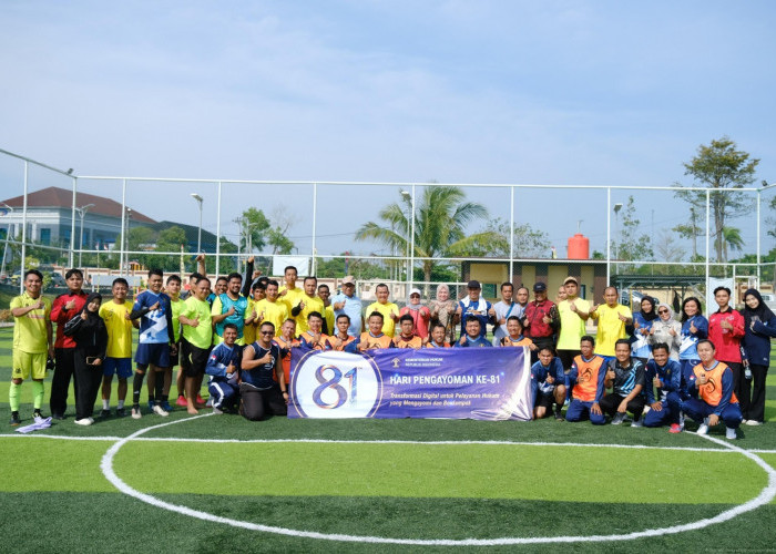 Semarak Hari Pengayoman ke-81, Tim TUM Sapu Bersih Gelar Juara Mini Soccer Kanwil Kemenkum Babel