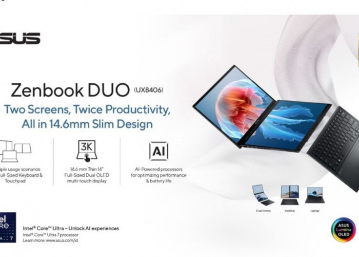 Asus Zenbook DUO, Laptop Dua Layar OLED Pertama di Dunia, Ini Spesifikasinya