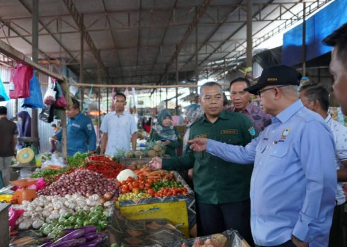 Pastikan Tak Ada Lonjakan Harga Bahan Pokok Jelang Ramadan, Sekda Ogan Ilir Lakukan Sidak di Pasar Indralaya