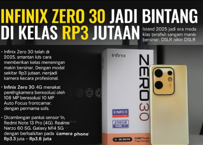 Infinix Zero 30 Jadi Bintang di Kelas Rp3 Jutaan, Kamera Jernih Setara DSLR Bikin Pesaing Keder