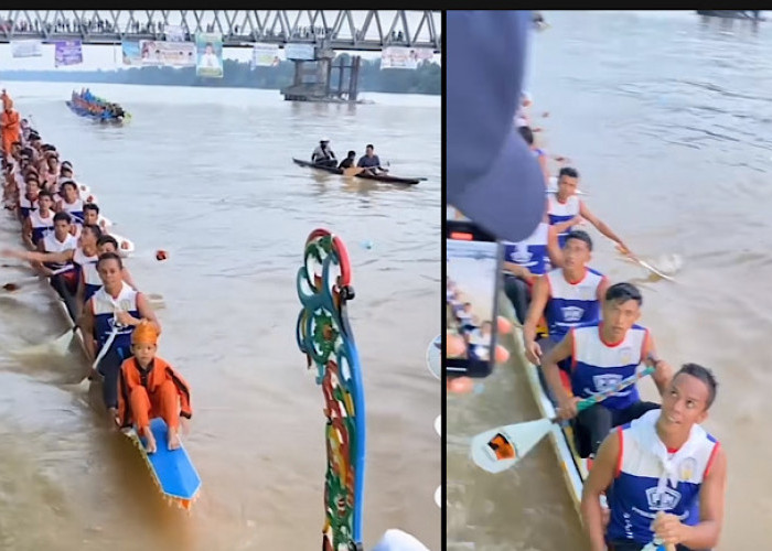 7 Perahu Bidar Adu Cepat di Sungai Musi, Pemdes Soak Batok Ogan Ilir Bawa Pulang Rp20 Juta dan Piala Bergilir 