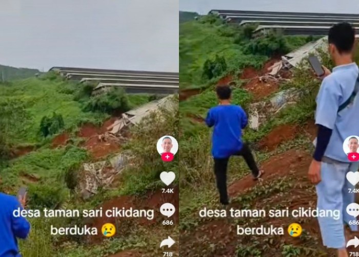 Cikadang Jawa Barat Kembali Berduka, Terekam Detik-Detik Musibah Longsor Hantam Bangunan Ternak Ayam